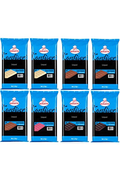 Katsan Ovalette Fırsat Paketi 8'li Karışık Kuvertür Set (3 Sütlü + 2 Beyaz + 2 Bitter + 1 Frambuaz)