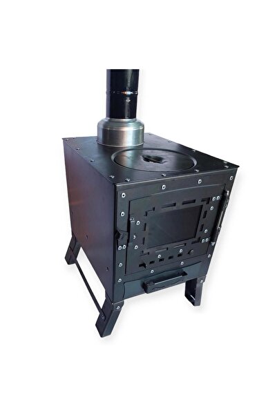 Essen Ticaret Fırınlı Ocaklı Kamp Sobası Ayakları Katlanabilir 33x47cm Yükseklik: 45cm (Karavan, Çadır için)