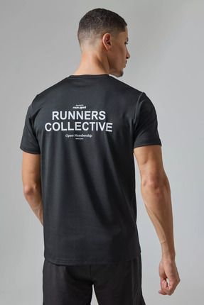 YUVEST Blackrock T shirt Runner Collective Bask l Oversize Bisiklet Yaka K sa Kol Siyah Ti ort Fiyat Yorumlar Trendyol