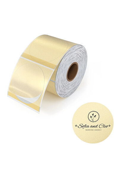 Phomemo 50X50mm/140adet Yuvarlak Şeffaf Altın - M110, M108, M220, M221 İçin Etiket XY-GD5050-140