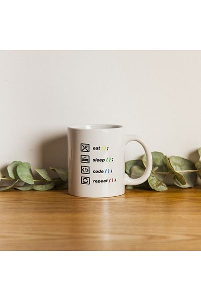 qoeuyl boutique كوب هدية مطبوع عليه عبارة "Eat Sleep Code Repeat Software Engineer