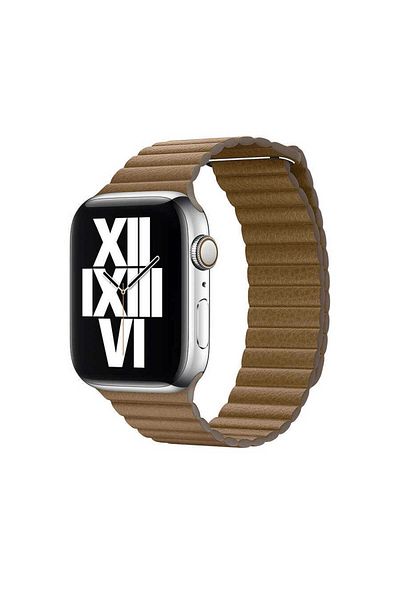 HTstore ساعة 40 ملم KRD-09 سوار جلدي - بني