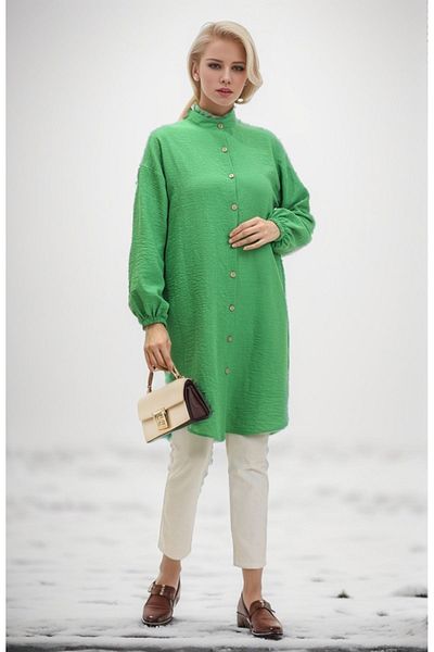 new ats Chief Collar Buttoned Linen Tunic