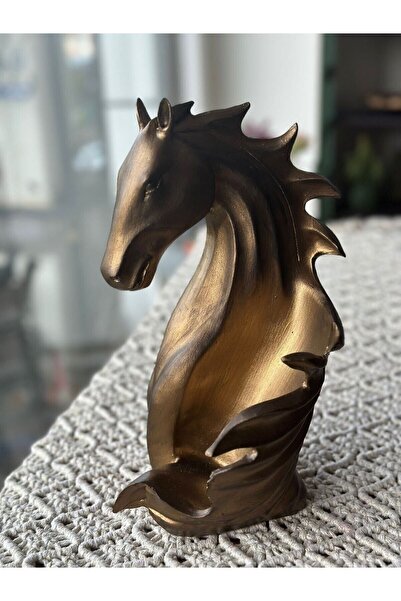 Baykuşca Dekoratif At Figürlü Şişe Tutucu, Şaraplık, Gold, Bottle Holder