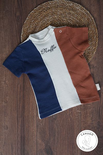 LANUGO Boy's Summer Set - Embroidered Colorful T-Shirt and Shorts Set
