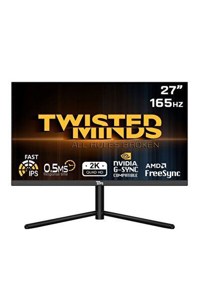 Twisted Minds 27" TM27QHD165IPS QHD 2K 165HZ 0,5MS HDMI DP HDR400 FAST IPS RGB GAMING MONİTÖR