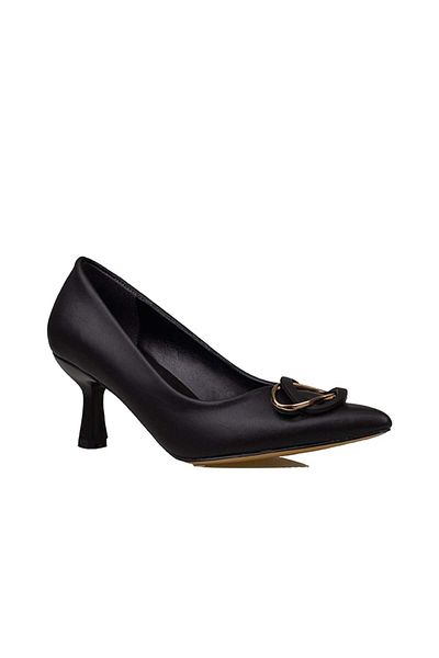 Trend Adımlar Pantofi clasici de damă cu toc alun, cristal negru Aura