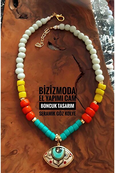 bizizmoda الطابق السفلي الزجاج حبة Serenay الزجاج قلادة عين الشر حبة قلادة
