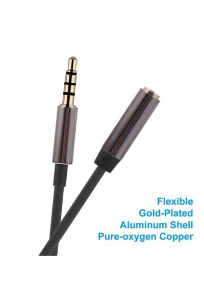 Yeka 4 Boğumlu Kulaklık-mikrofon Stereo Uzatma Kablo 6 Metre