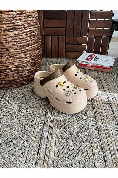Behtah Kundura Closed Front High Platform Sole Slippers Garden Doctor Nurse Daily Slippers