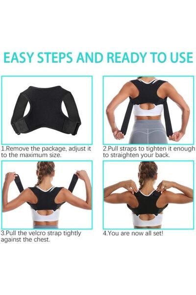 Ankaflex Unisex Μαύρος Ορθοπεδικός Όρθιος Κορσές Στάσης