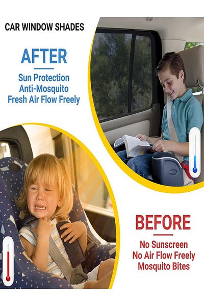 Ankaflex 2Pcs Auto Side Window Curtain Car Rear Sunshade Vehicle Mother Baby Child Curtain Back Seat