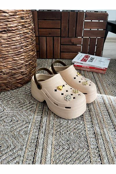Behtah Kundura Closed Front High Platform Sole Slippers Garden Doctor Nurse Daily Slippers