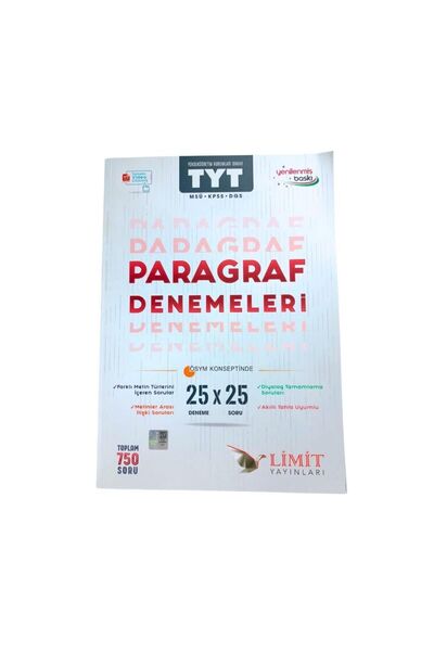 Limit Yayınları Limit Tyt 25'li Paragraf Denemeleri