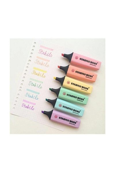Stabilo 6 Different Pastel Color Markers S.70