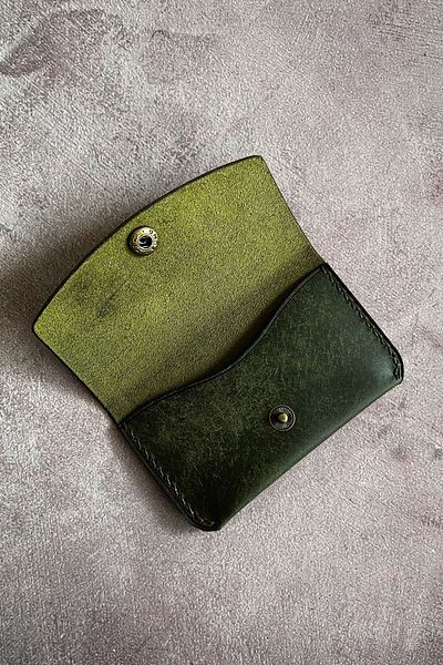 Safir Leather Кожен калъф за карти Italian Pueblo Minimal (зелен)