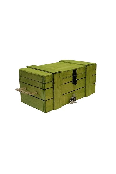 t tun's woods Green Wooden Locked Box Memory Box Gift Box Storage Box Multi-Purpose Wooden Box 27x 14cm