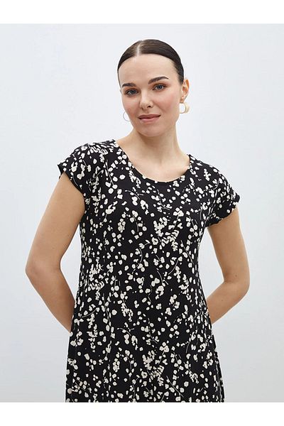 LC Waikiki LCW Grace - Women's Crew Neck Print Dress, Short Sleeve