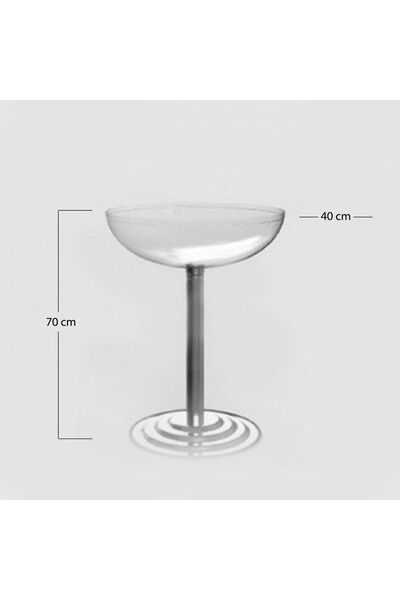 Blue Concept Tekli Metal Ayaklı Fanus Stant Ürün Teşhir Havuz Görsel Standı
