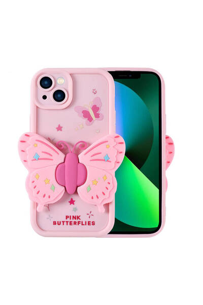 Nezih Case İphone 13 Kapak Kamera Korumalı Standlı 3D Figürlü Yumuşak Silikon...