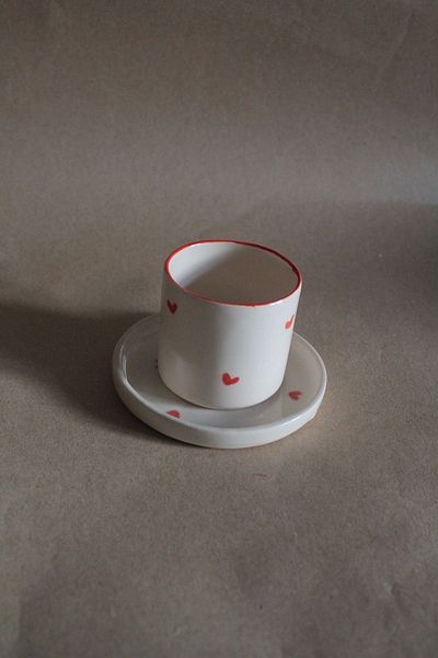 sukupotCeramics Red Heart Espresso Cup