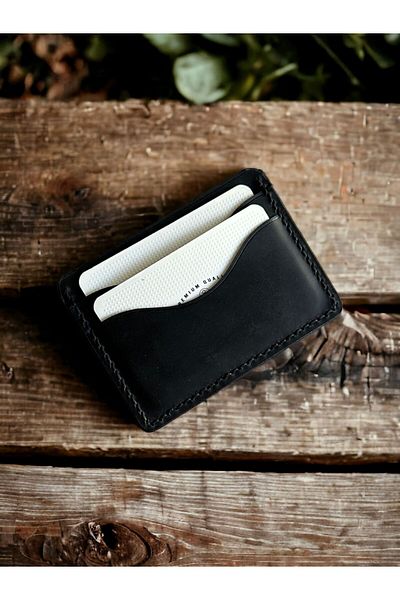 DeriBoss Milano Black Γνήσιο Crazy Leather Minimal Θήκη για κάρτες