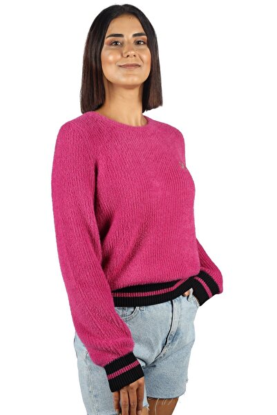 Liu Jo Kadın Pamuklu Uzun Kollu Günlük Fuşya Kazak TF3224MA85N-92434