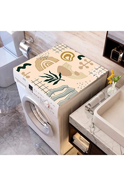 ALAMODECOR غطاء غسالة ملون مطبوع غطاء قماش 62 سم × 100 سم| منظم الحمام