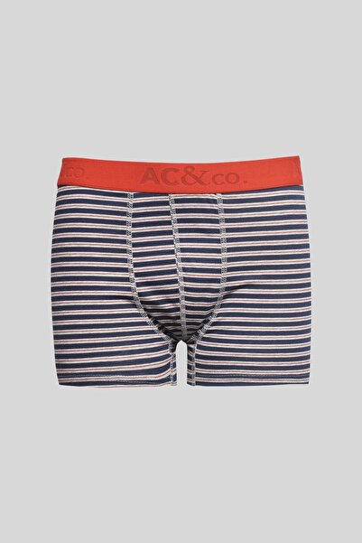 AC&Co / Altınyıldız Classics Erkek Premium Pamuklu Lacivert-gri 3'lü Esnek Boxer Paketi (Damat Bohçası) Çeyiz Seti