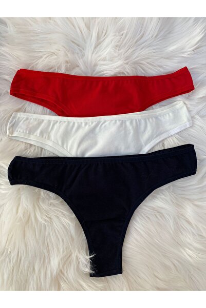 Dominant Chiloți brazilian pentru femei Dominant Cotton - Pachet de 3, culori asortate