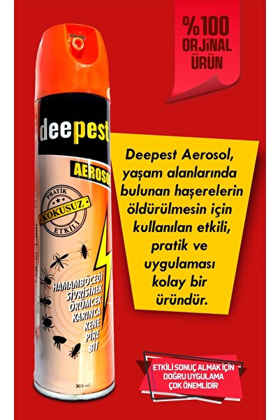 Deepest Aerosol 300 Ml Haşere Öldürücü Hamamböceği Sivrisinek Öldürücü
