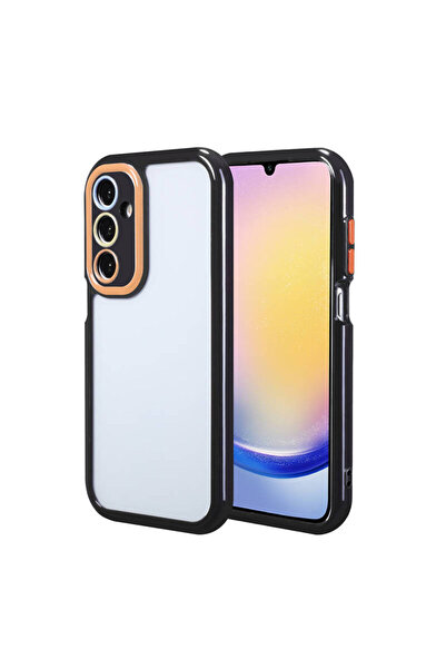 Samsung Galaxy A25 Compatible Case Camera Protected Hard PC Cover with Color Edge and Frame Design
