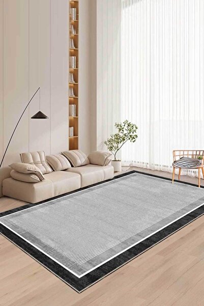 Decomia Home Covor digital lavabil, anti-alunecare, gri antracit, pentru living, covor de bucătărie, covor pentru cărare, covor pentru balcon