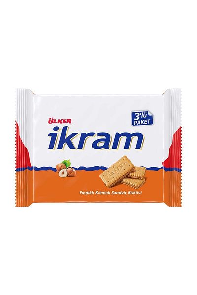 Ülker 84 g 3-Pack Multipack Treat Cream and Hazelnut Biscuits
