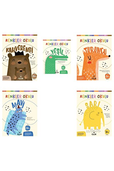 FLOKİ ÇOCUK Colors School 5 Books-Orange -Green-Blue-Brown-Yellow