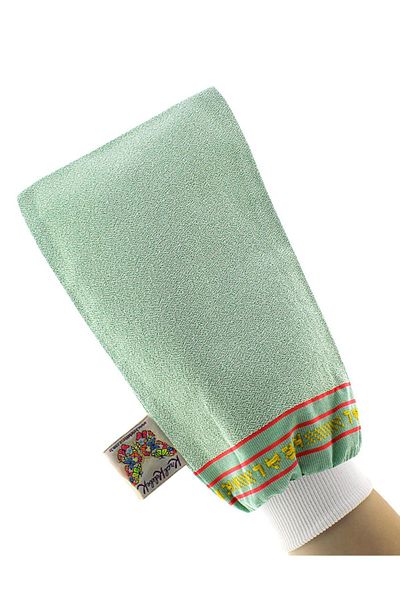 Kelebek Kese Green Bath Shower Exfoliating Gloves - 100% Flush Silk King Pouch