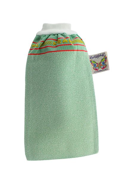 Kelebek Kese Green Bath Shower Exfoliating Gloves - 100% Flush Silk King Pouch