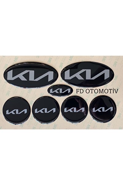 FD OTOMOTİV كيا سيد، ريو، سيراتو مخصص جديد مكتوب شعار كيا شعار البدلة أسود-رمادي