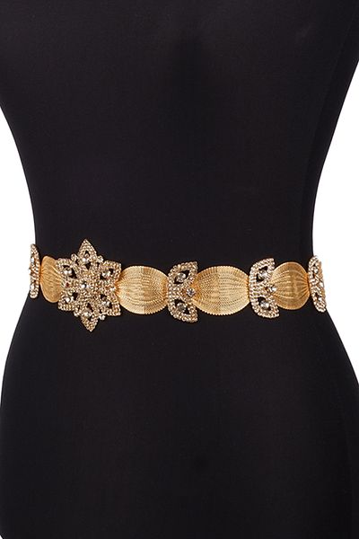 Hayalperest boncuk Curea caftan henna cu design floral pentru mireasa speciala - auriu