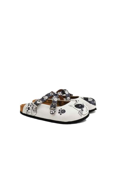 Mundos Beyaz Kedi Baskılı Terlik