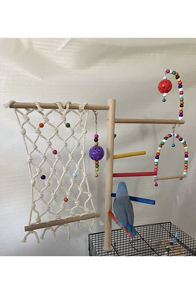 ADAPATİ PET Cage Top Playground with Bird Swing