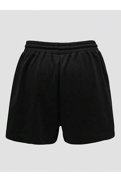 Mythologie Pantaloni scurți din bumbac pieptănat Idgaf cu imprimeu negru - Vară cu buzunar