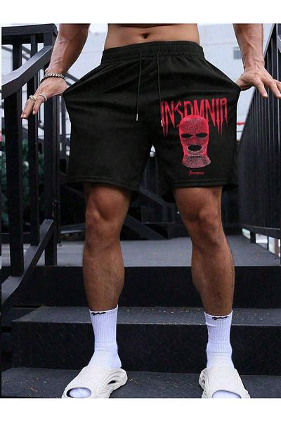 Mythologie Insomnia Black Printed Combed Cotton Shorts - Pocketed Summer