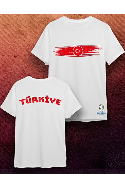 VİZYON İKRA Milli Takım Euro 2024 Tasarımlı TÜRKİYE yazılı T-Shirt -Milli tak...