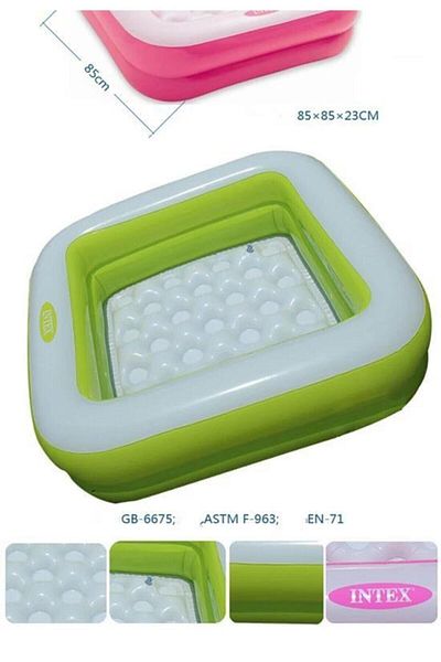 Intex 57100 Square Children's Pool with Inflatable Base 25x 86 X 86cm.