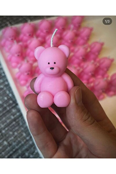 GLARE ATELİER Küçük Teddy Bear Dekoratif Kokulu Mum 3 Adet Hediyelik