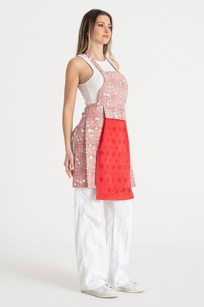 Enoteks Kitchen Apron with Towel A.red