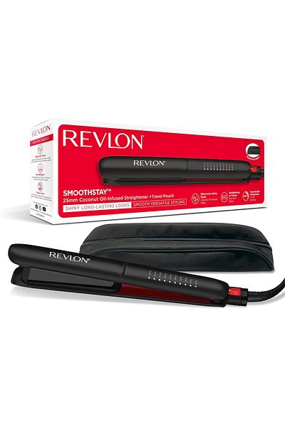Revlon Coconut Oil-Infused Hair Straightener 25mm Ceramic Plate, Floating Plate, Round Edge RVST2211