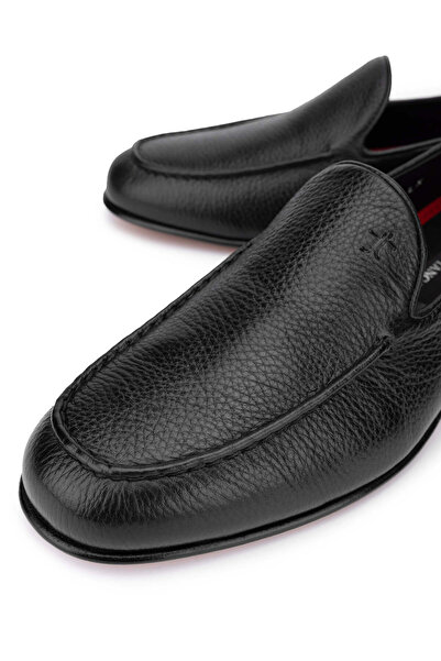 Tamer Tanca Черни мъжки мокасини от естествена кожа