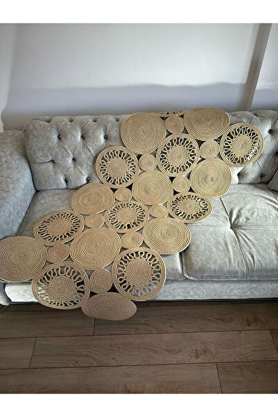 ERSU AHAT HOME DESİGN EA Jüt Kilim, Paspas, Mutfak Halısı, Banyo Paspası, Kilim, Halı, Oturma Odası Halısı, El Dikim Özel Kil